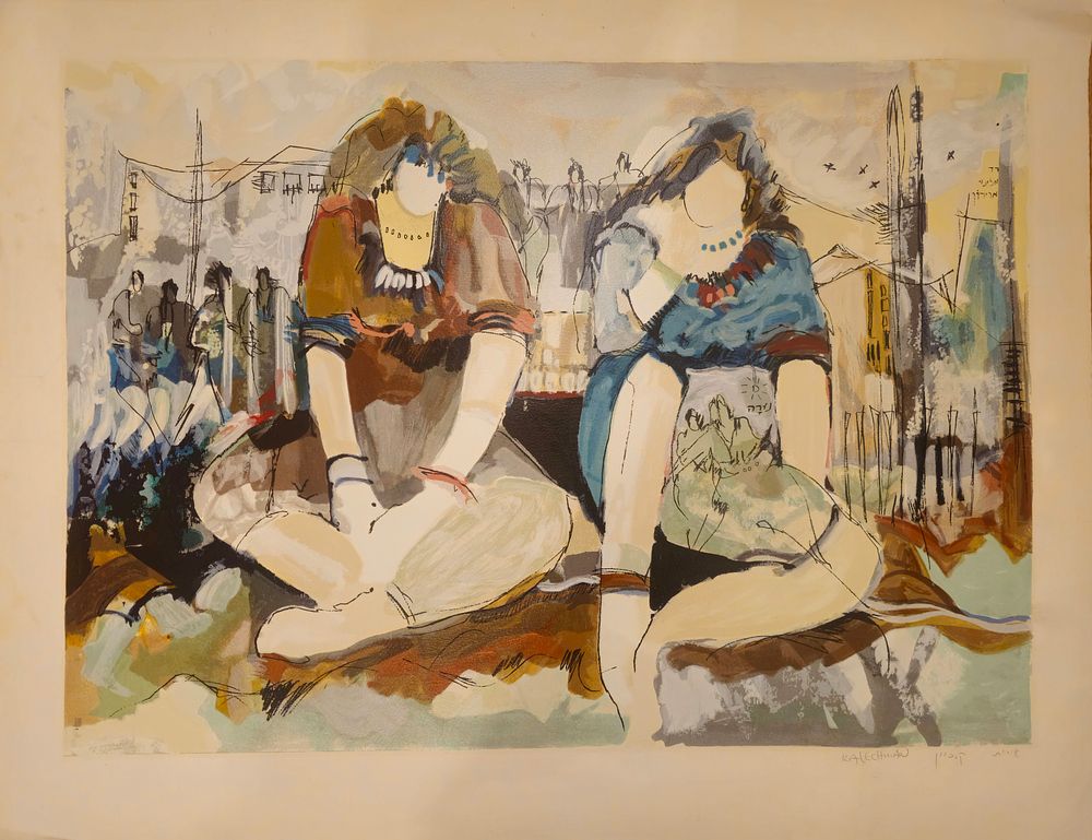 ציור מקסים של הצייר אירית קלכמן. ציור מסקרן שמושך את העין. מידות הציור: 69&times;49 ס"מ