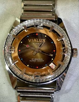 Swiss leather watch for men brown stainless steel back 36mm