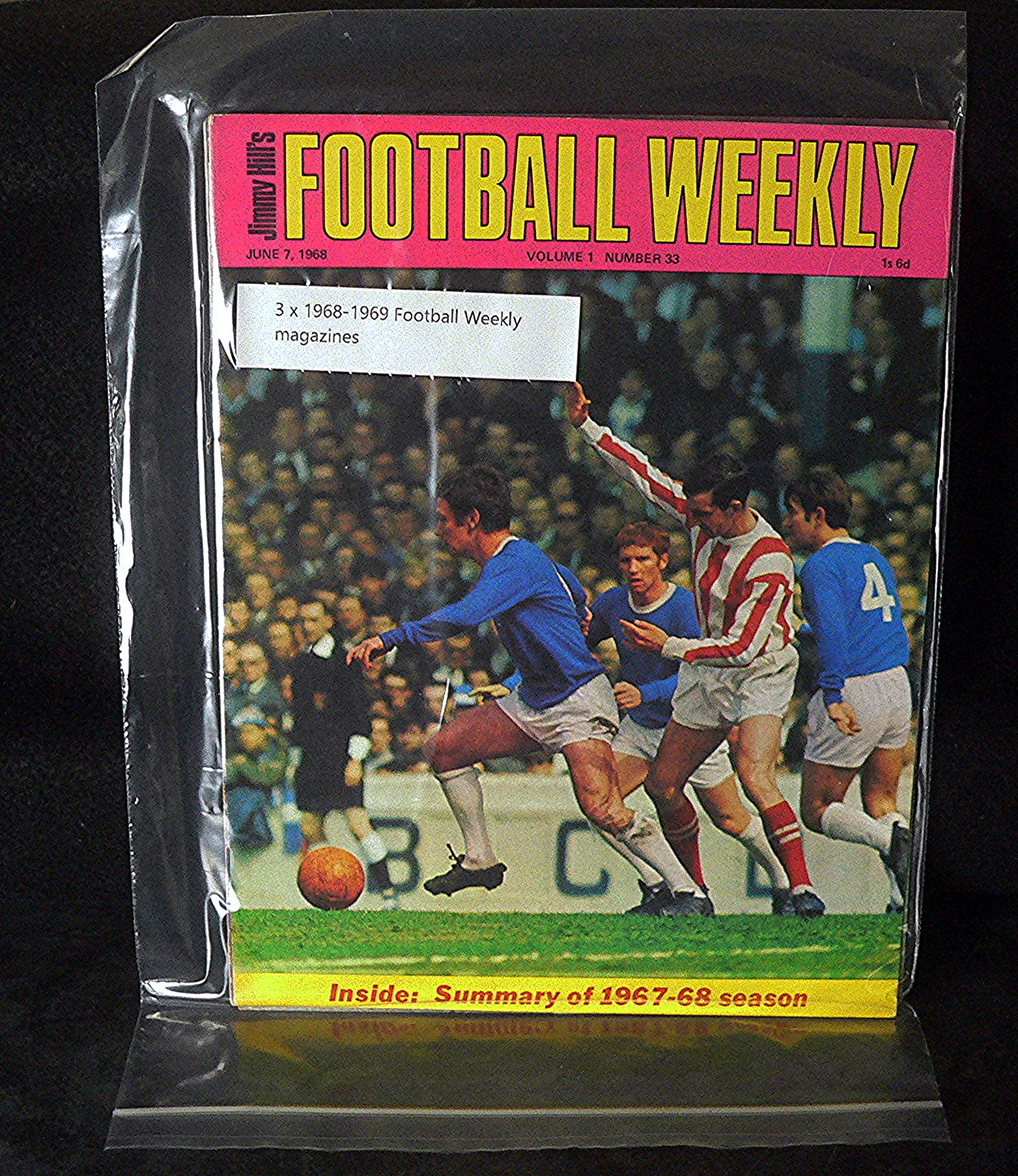 Three x Jimmy Hill's Football Weekly magazines from 1968/69 season