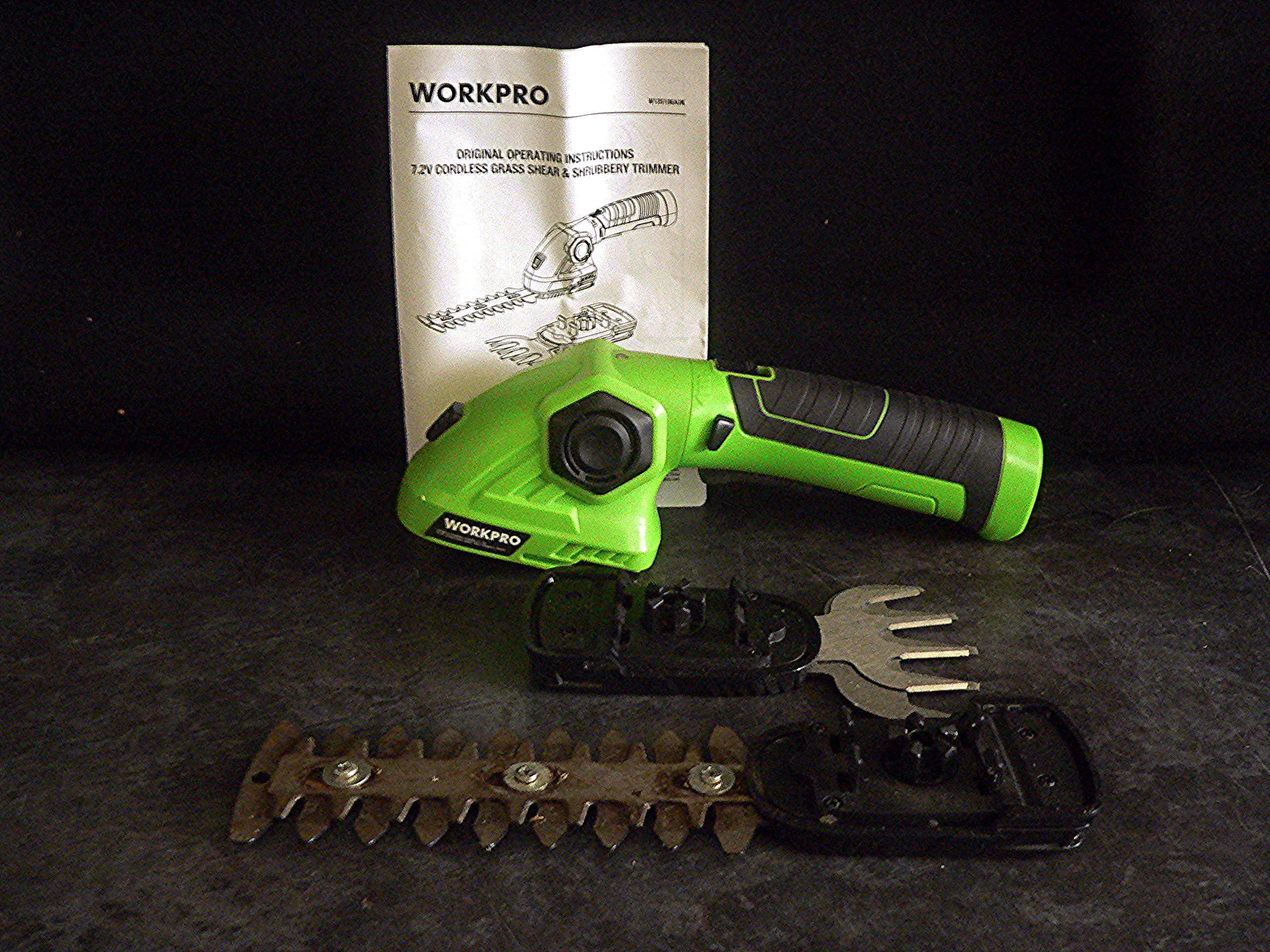 WORKPRO 7.2V Cordless Hedge Trimmer & Grass Shears, 180° Rotatable Handle