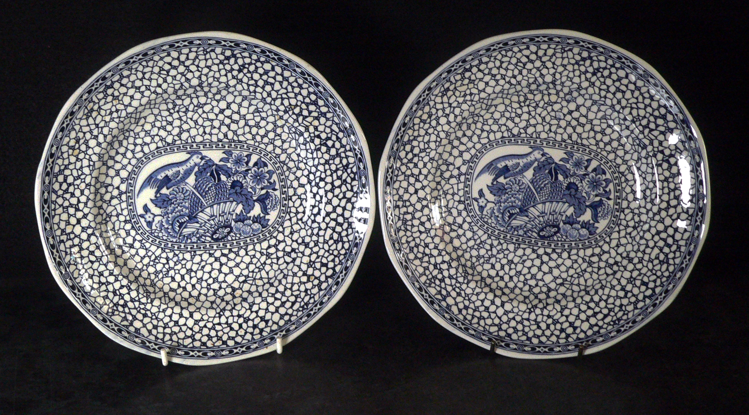 Pair of Adams "Chinese Bird" 9" plates