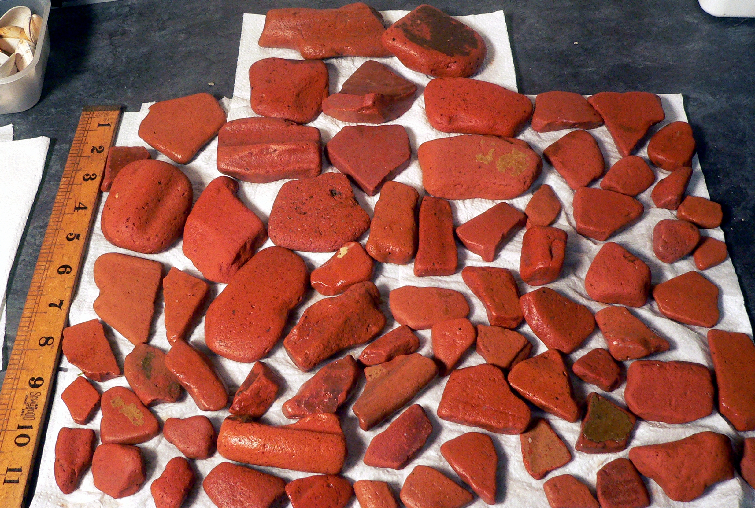 70 x Worn Beachcombed Red Brick Pebbles for Aquarium / Crafts / Plant Pot Drainage 2.20Kg