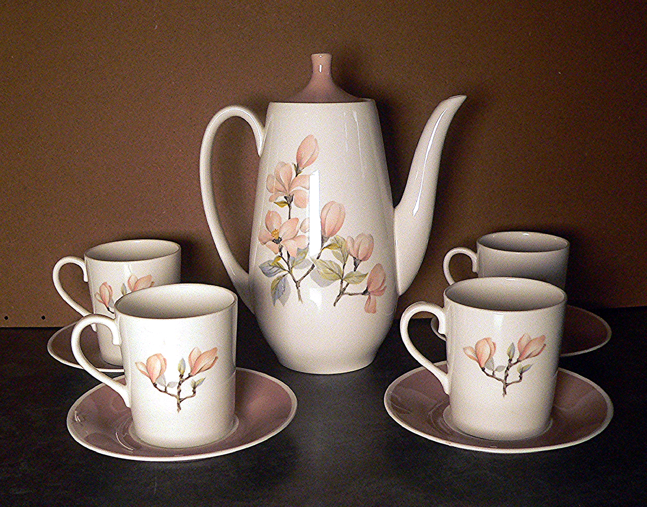 No POST on this item. Vintage Mid Century Royal Adderley Ophelia 4 Person Coffee Set 1960s Clean & VGC