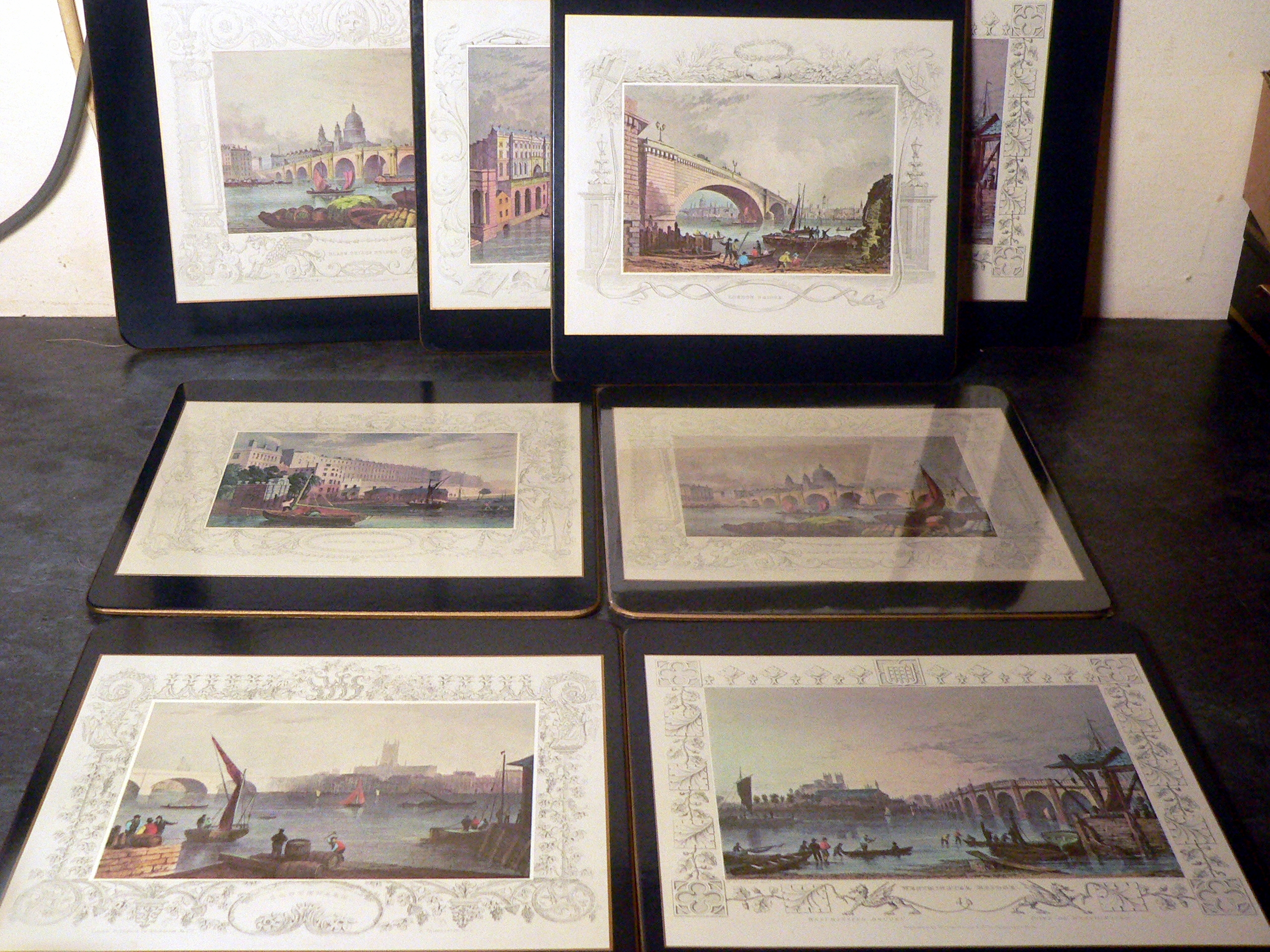 Box of 8 vintage Sheraton placemats - London landmarks