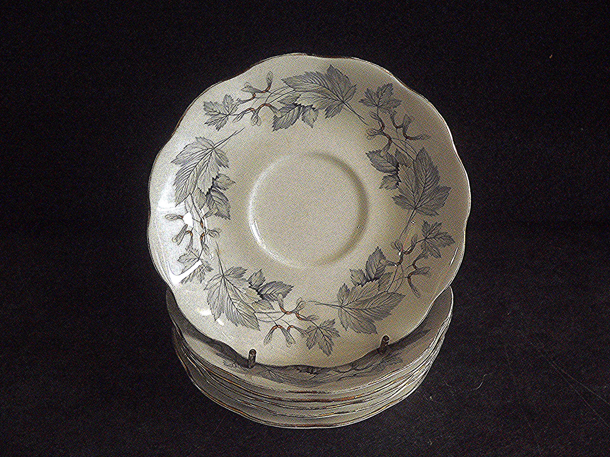 Six Vintage Royal Albert "Silver Maple" bone china saucers - VGC