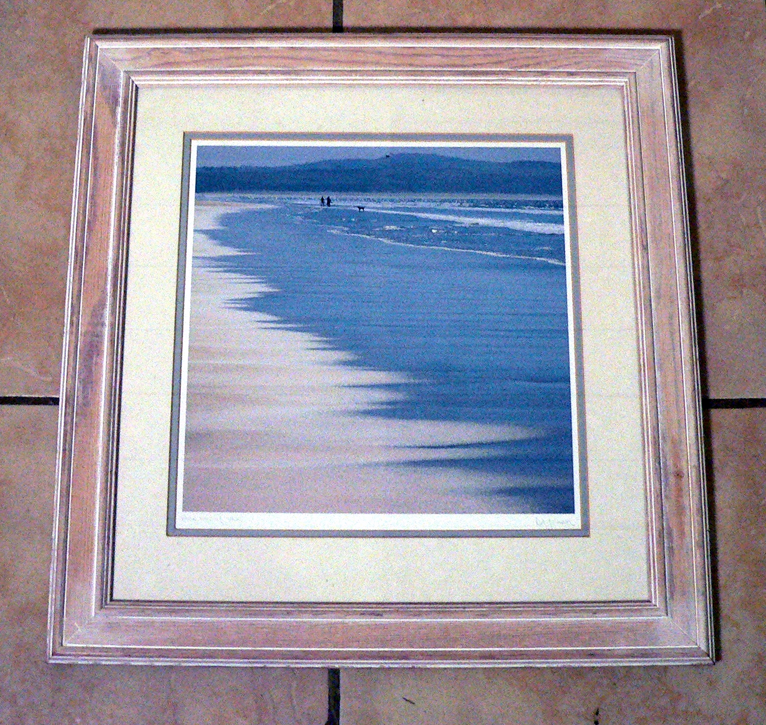 NO POST - D.A.Johnson signed print 46cm x 44cm "Early Morning Walk"