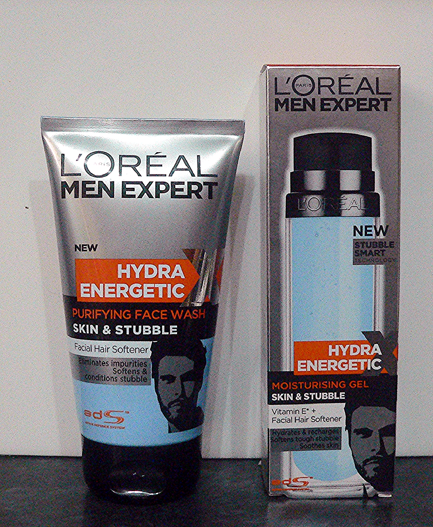 Pair of Men's L'Oreal Purifying face wash and moisturising gel