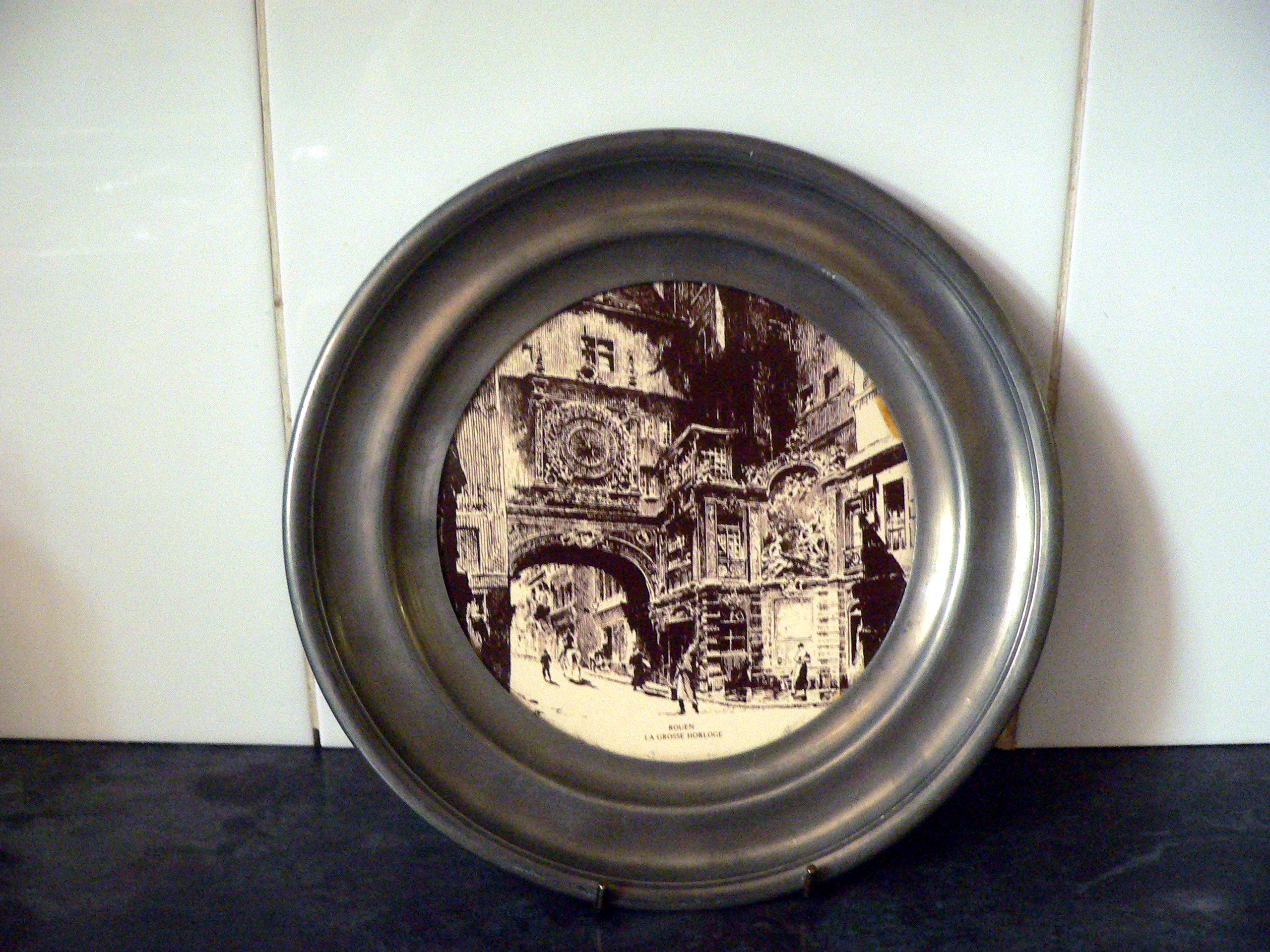 Vintage Pewter wall plate