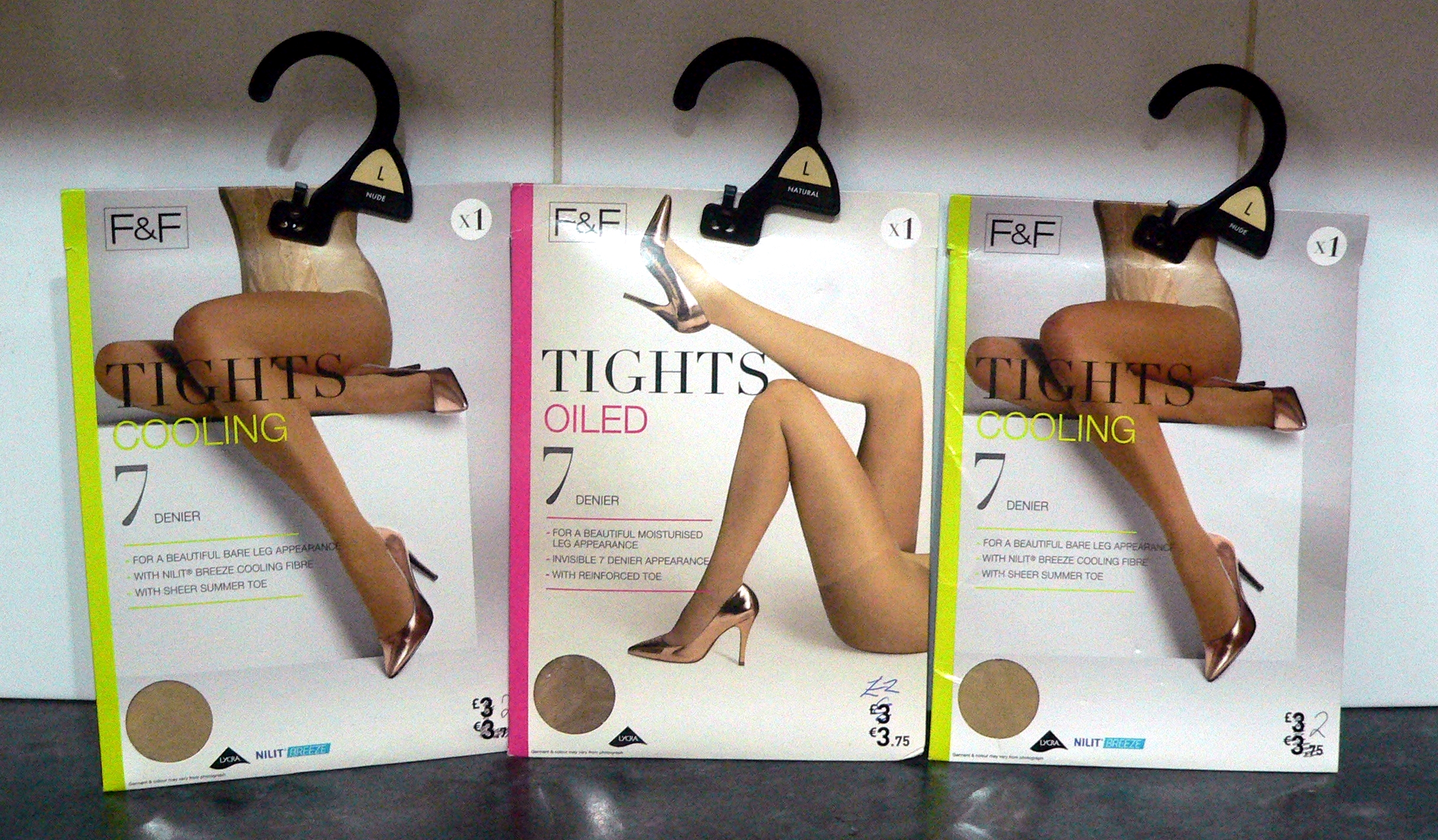 Three pairs of large sized tights