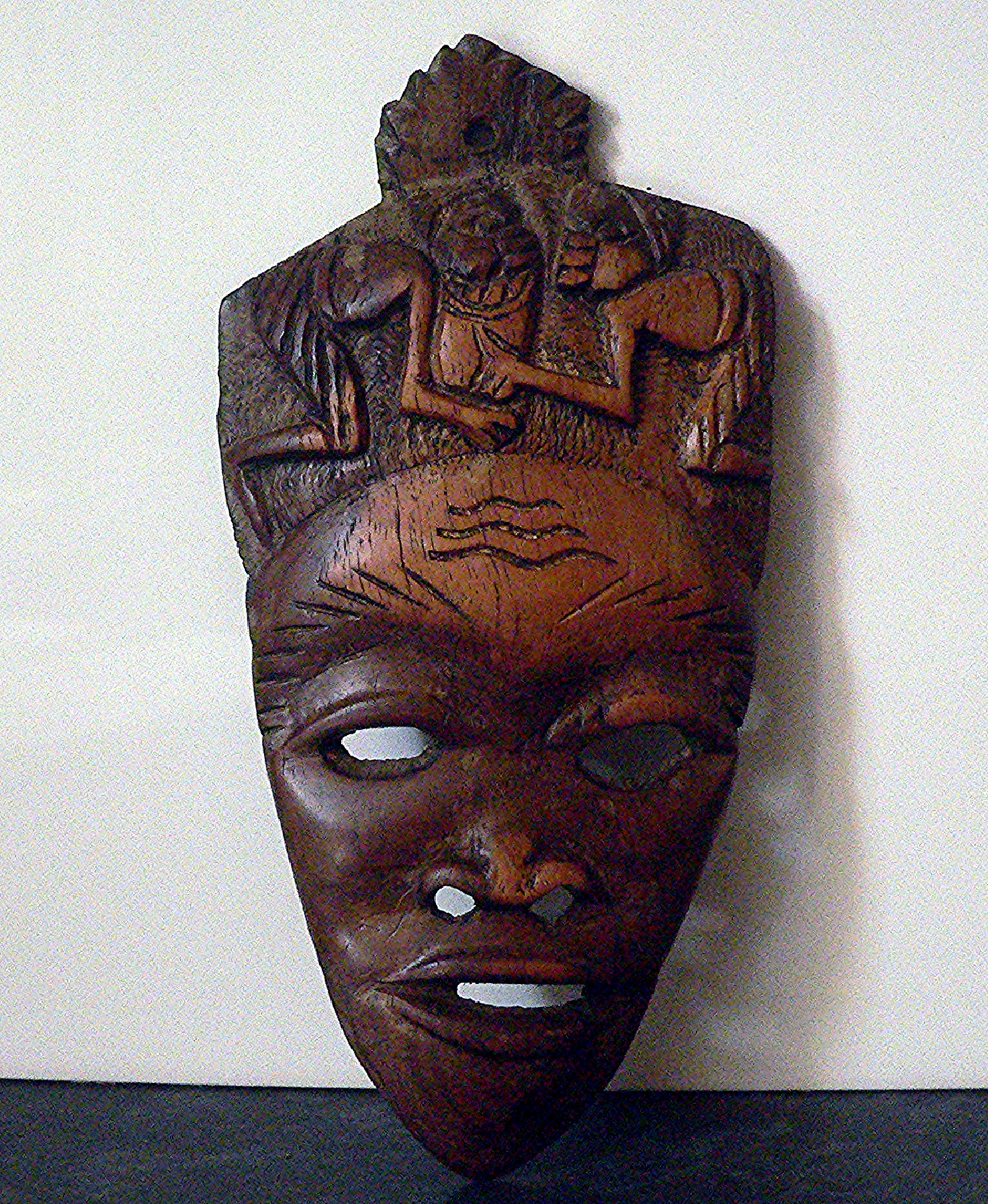 Carved wooden tribal mask