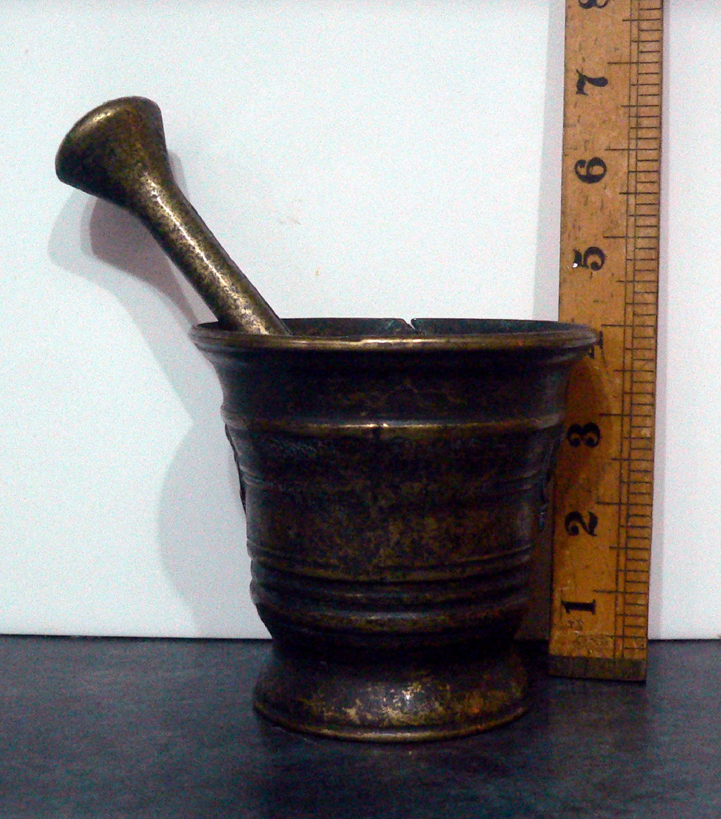 Heavy brass pestle & mortar