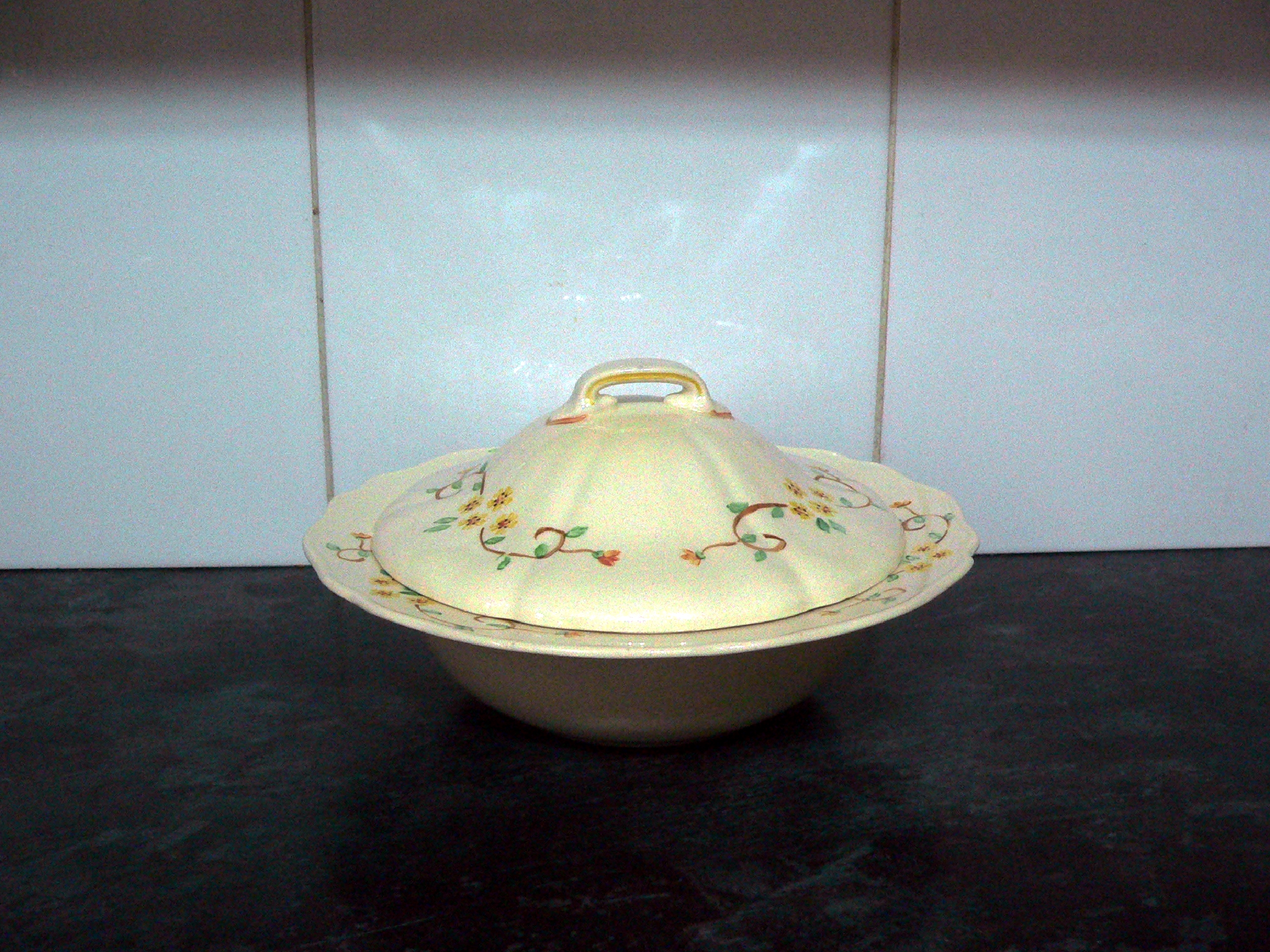 Vintage Royal Doulton hand painted lidded tureen. This is one of two matching tureens in this auction (the other is Lot 140)