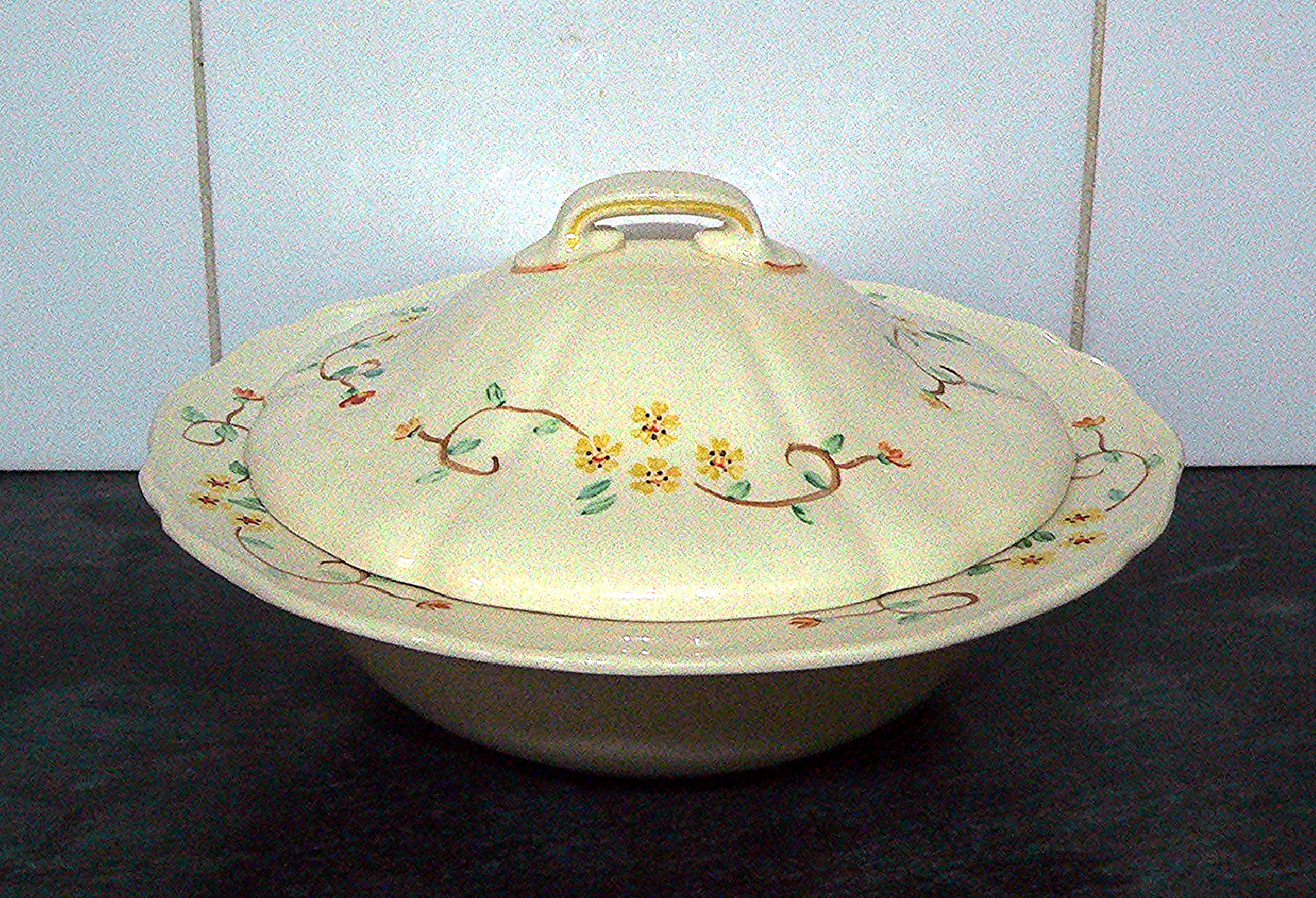 Vintage Royal Doulton hand painted lidded tureen. This is one of two matching tureens in this auction (the other is Lot 132)
