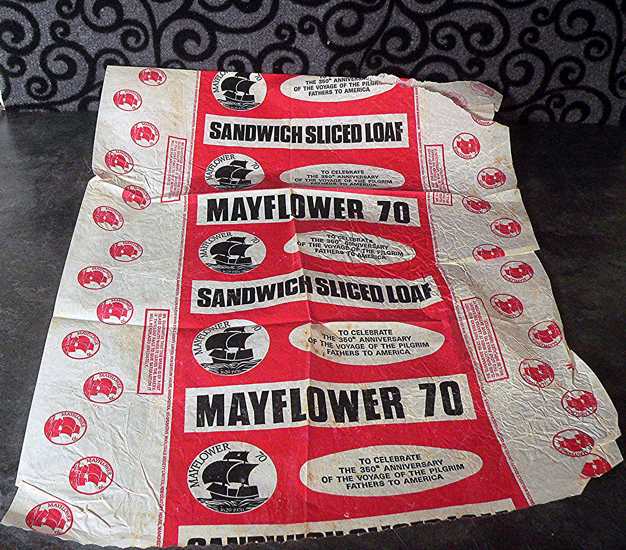 Mayflower bread wrapper from 1970