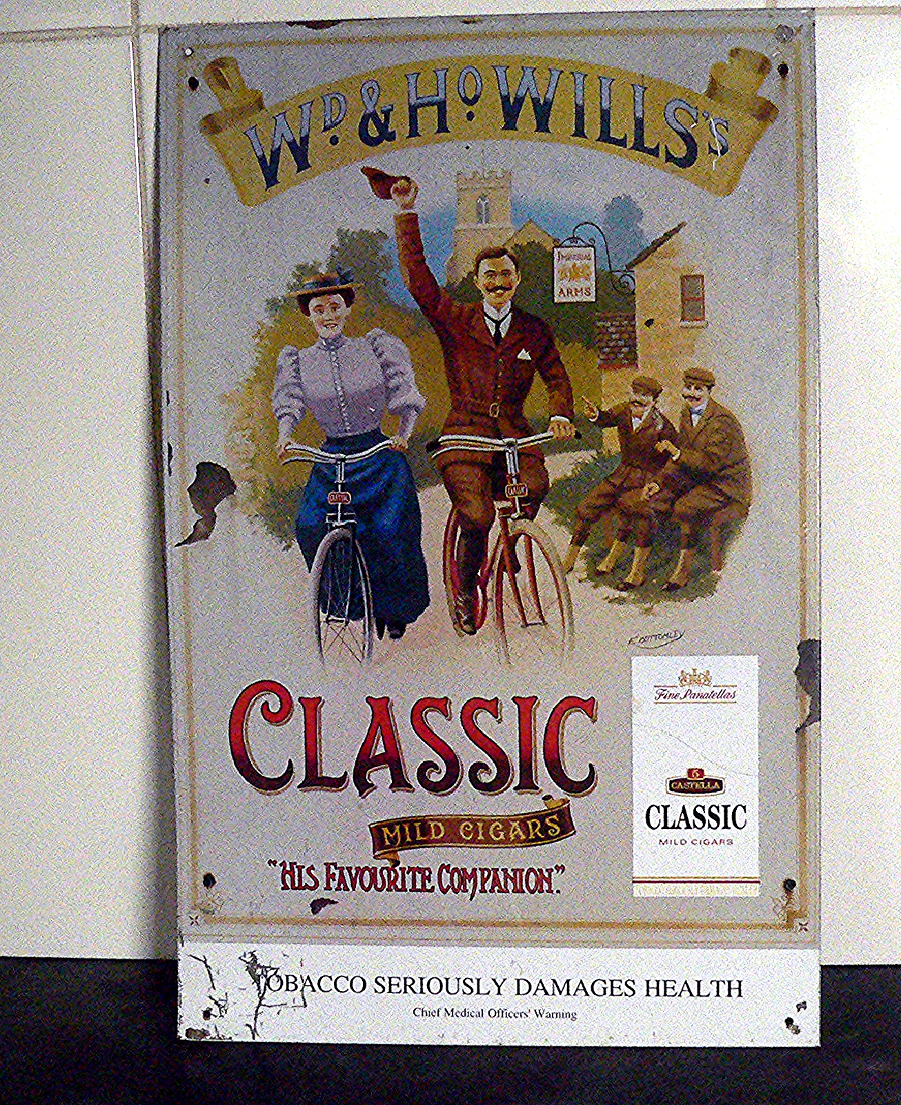 Modern metal advertising sign