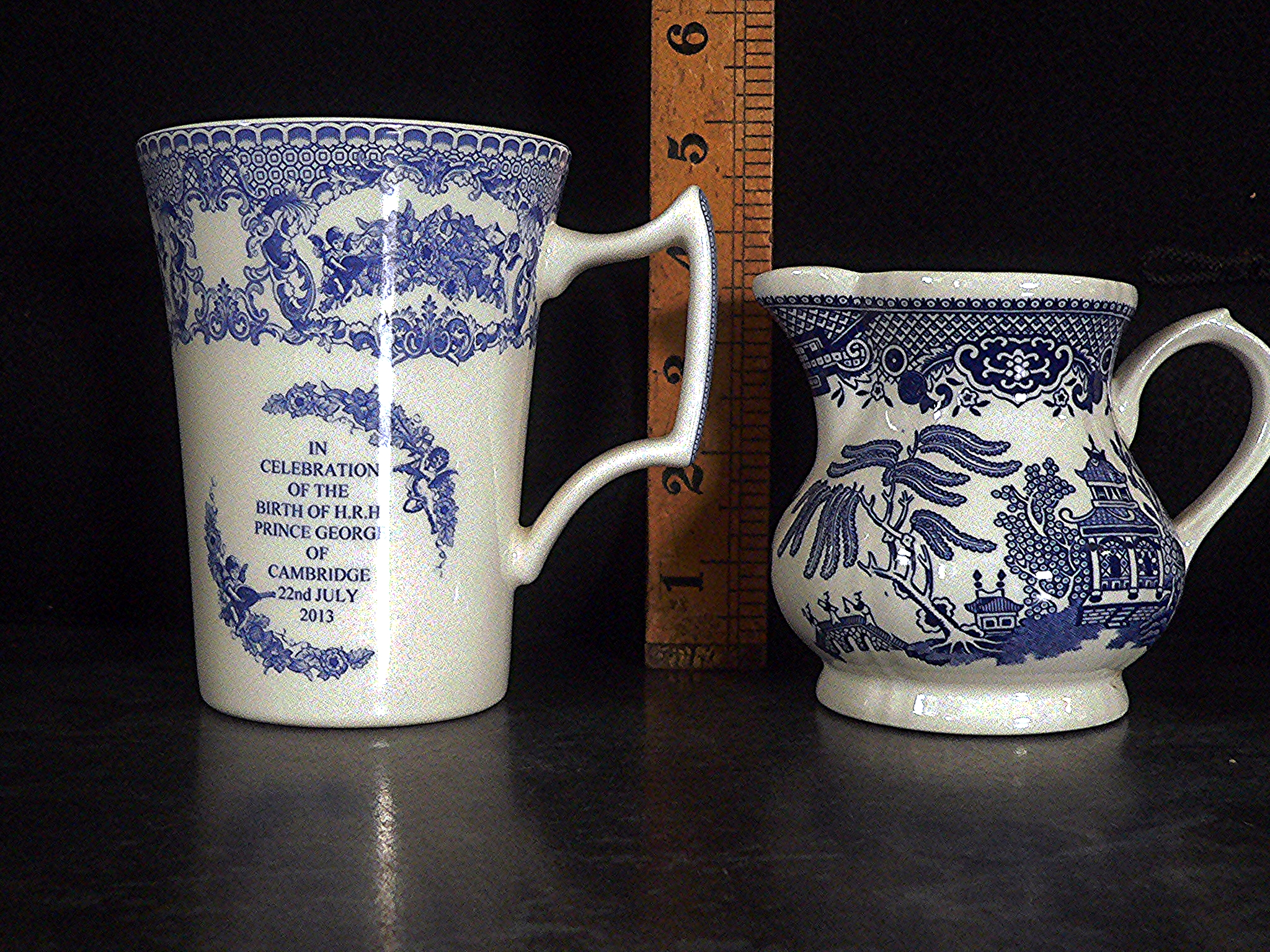 2013 Spode "Blue Room" commemorative mug and a Churchill willow jug