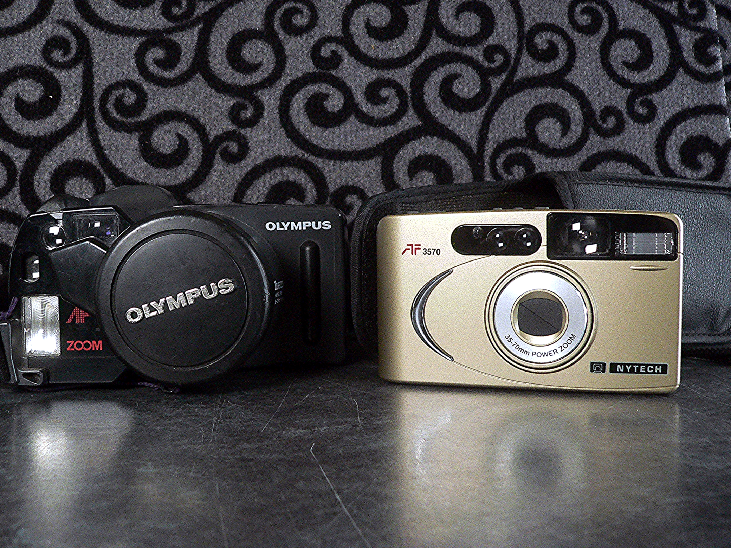 Pair of Olympus AZ-300 & Cased AF 3570 Nytech Cameras - Tested & Working