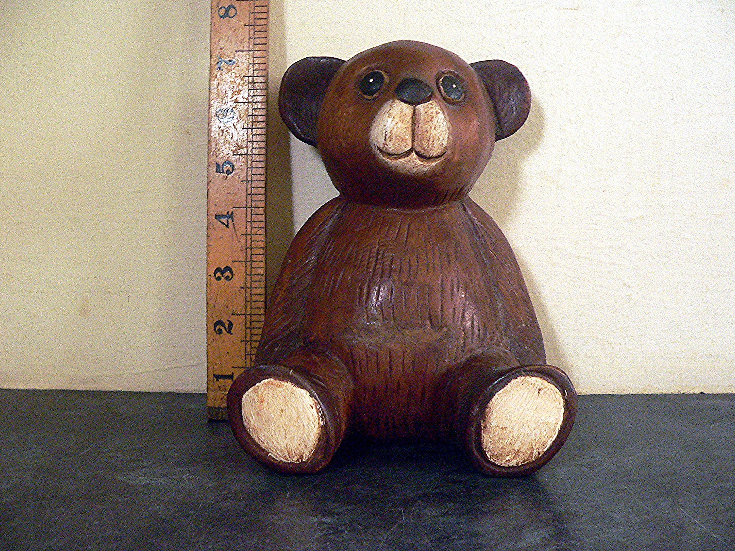 Heavy, carved, chunky, solid wooden bear