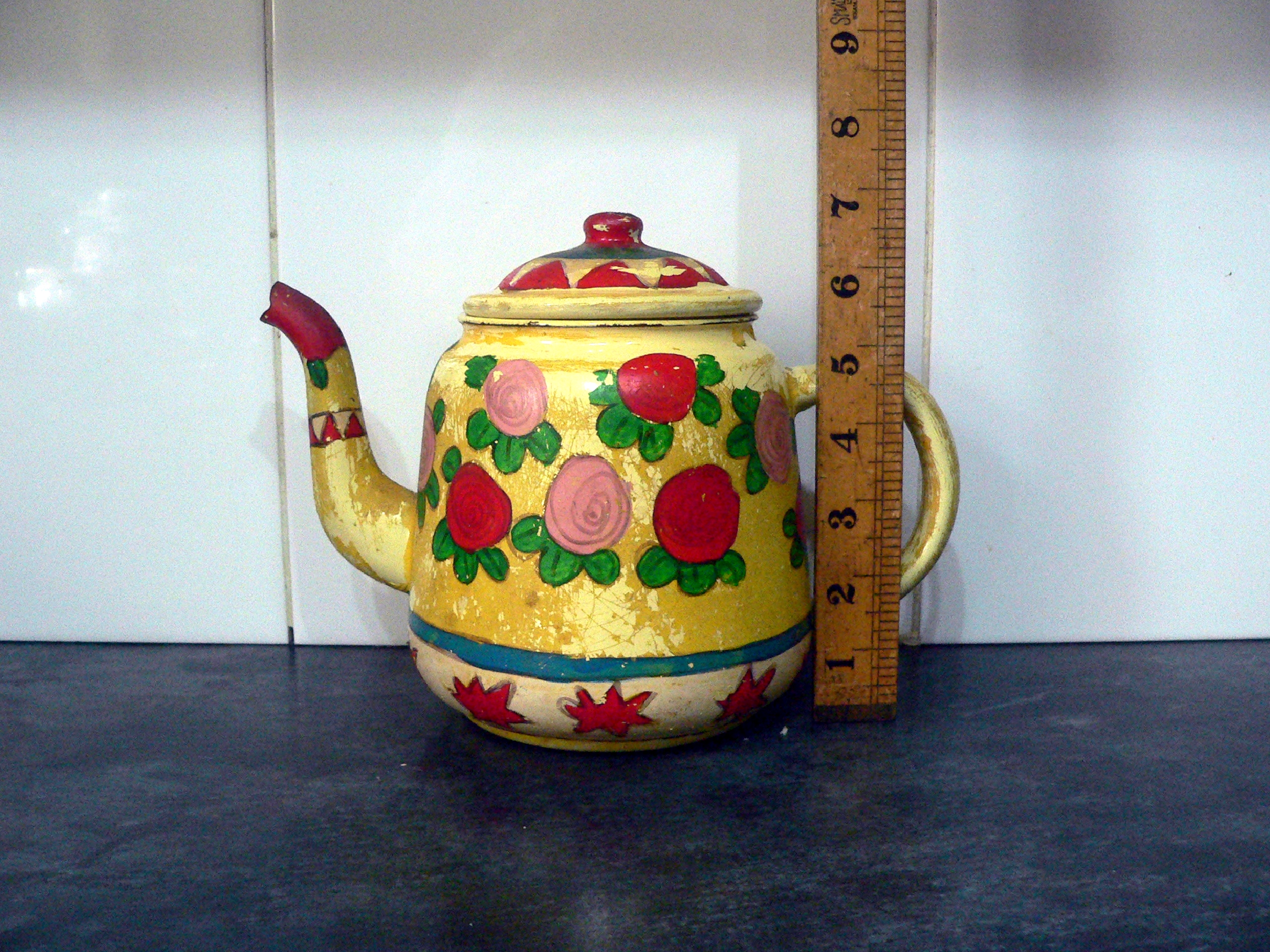Unusual vintage Chinese metal teapot
