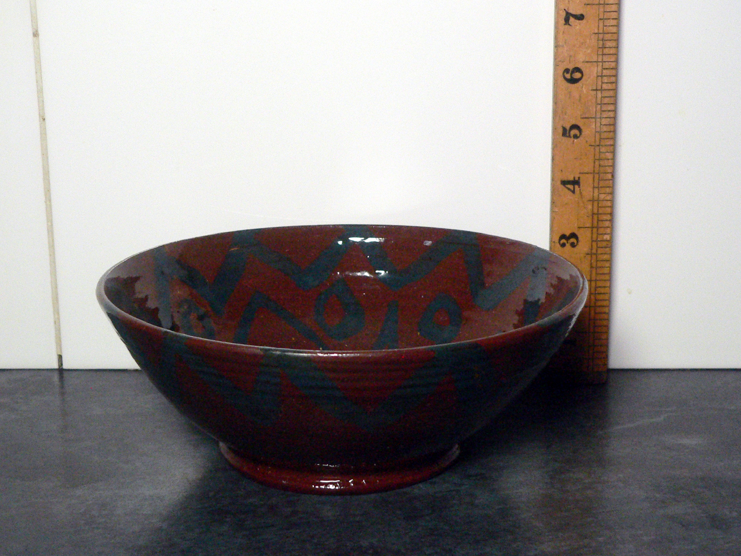 Studio pottery glazed bowl