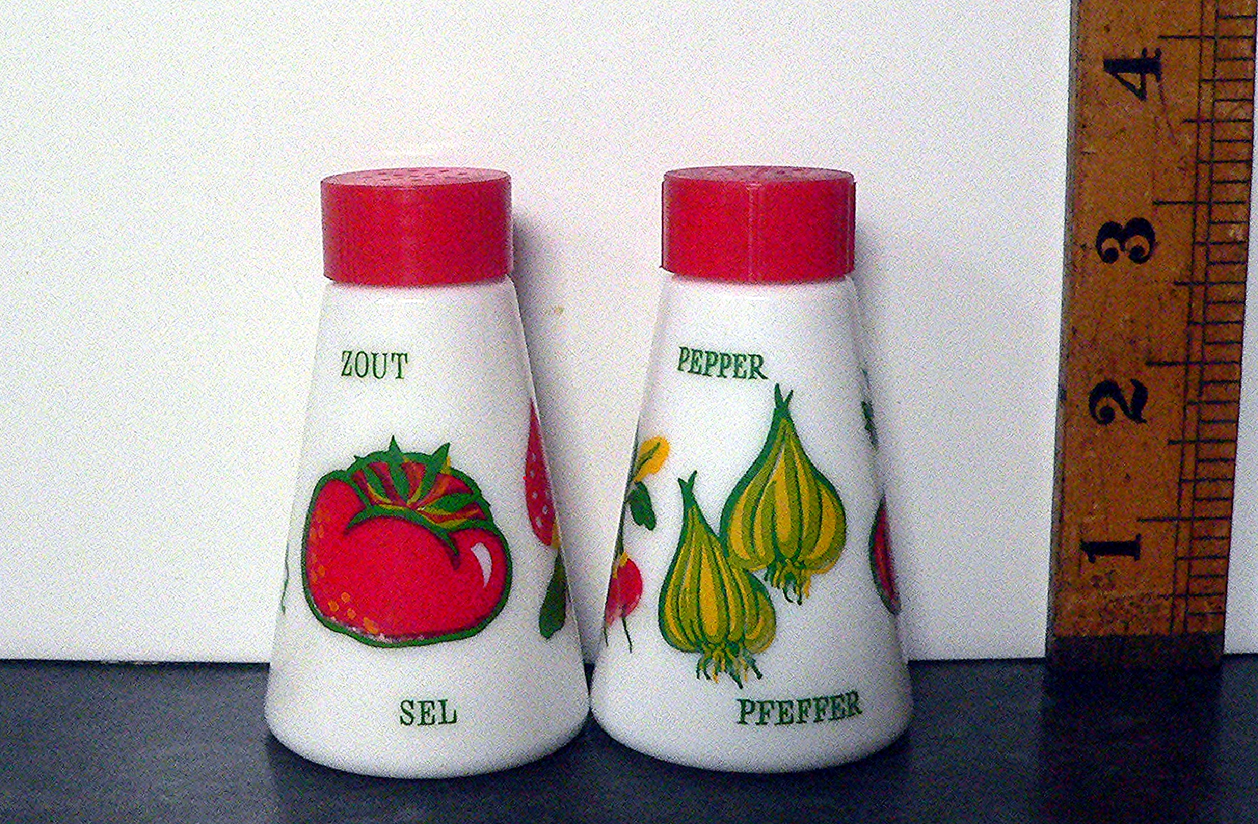 Milk glass salt & pepper pots
