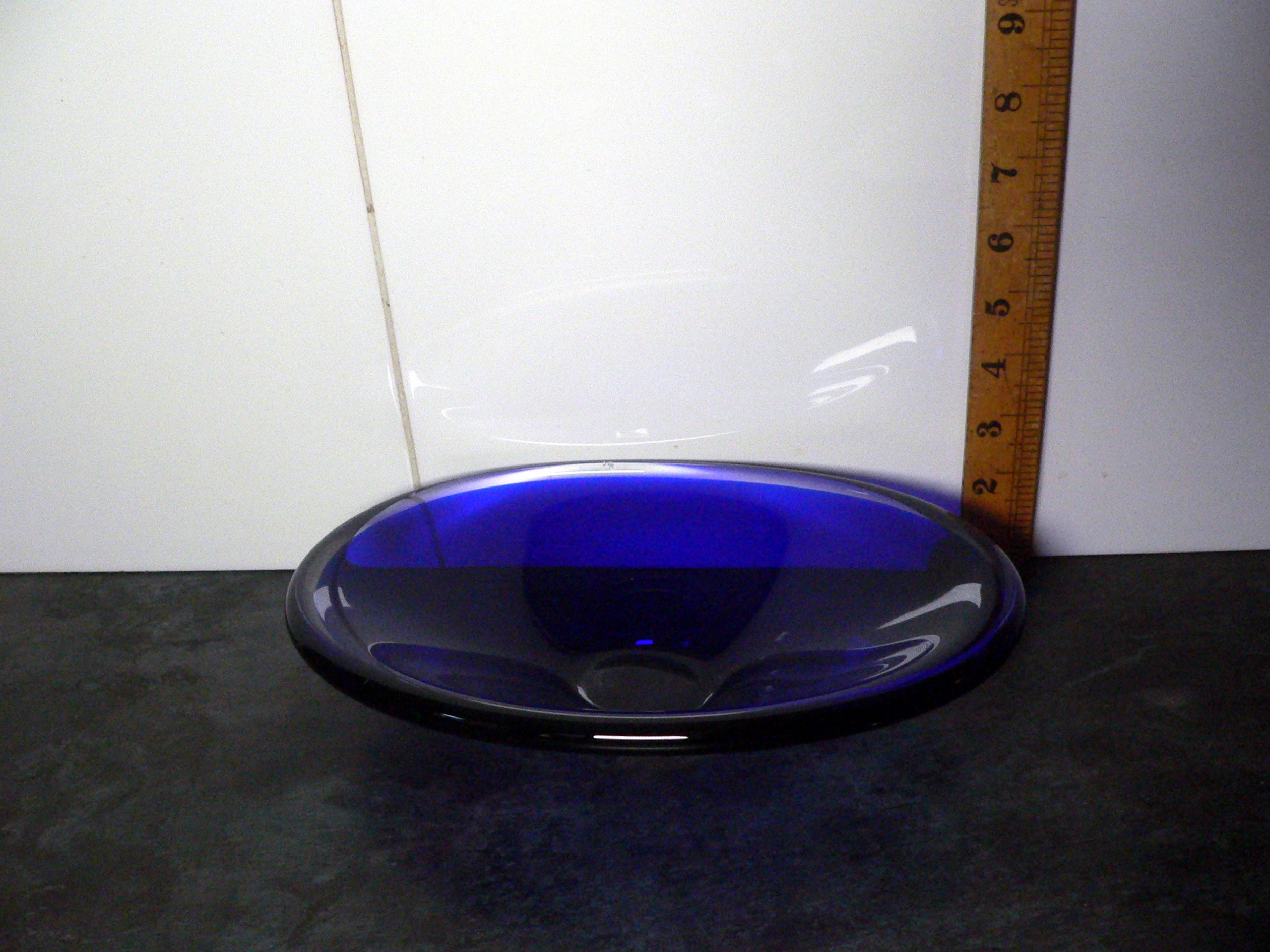 Stunning, large, heavy, cobalt blue dish