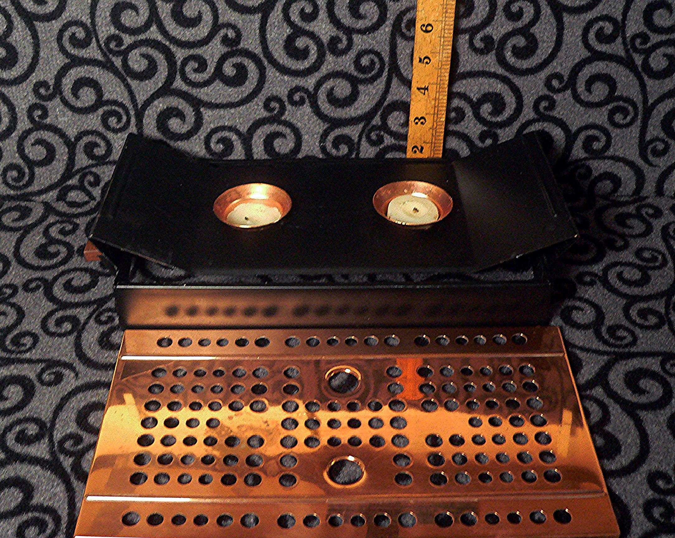 Danish double candle copper food warmer or simple ambient light.