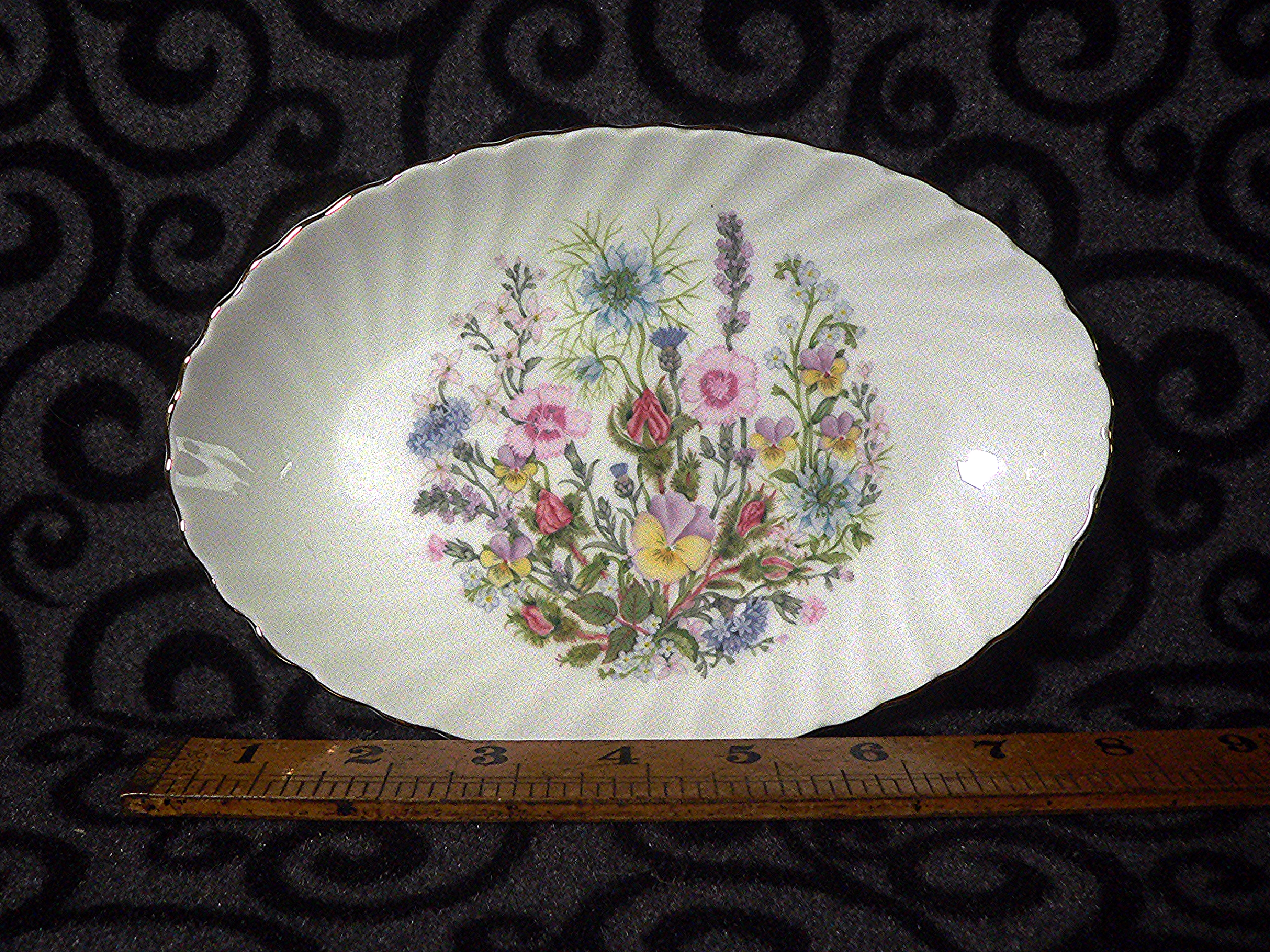 8" Aynsley bone china "Wild Tudor" dish.