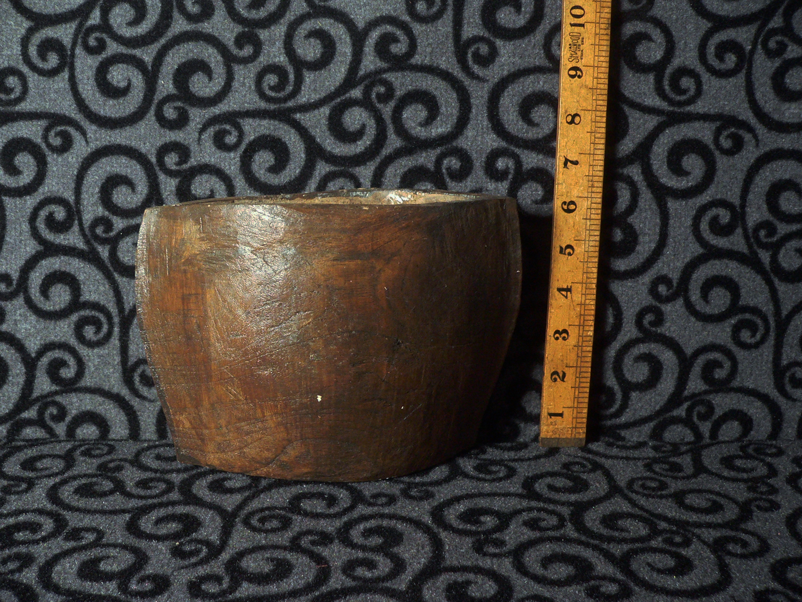 Unusual vintage hardwood wall pocket.