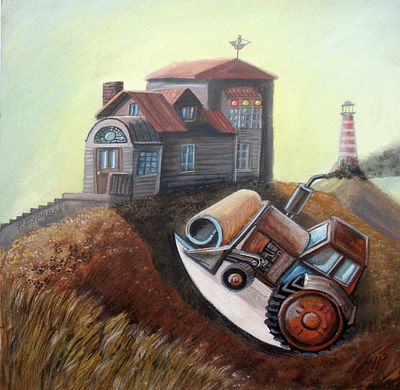 Фёдор Буравлёв. Соскребатель тени. 2025. 40 х 40 см, смешанная техника на бумаге 
Картина 