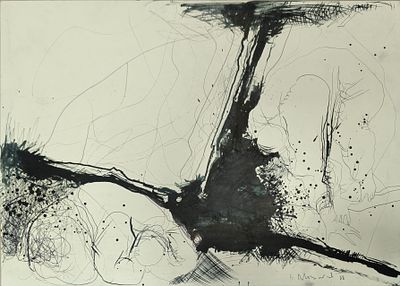 В. Михайлов - Композиция 1988 год. 
Бумага, чернила. 
Формат: 42,9 х 30,5 
