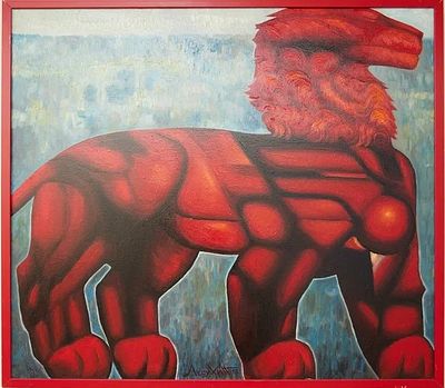Г. Лесухин. Красный лев. 2015. Холст, масло. 
Григорий Борисович Лесухин — уральский художник и 