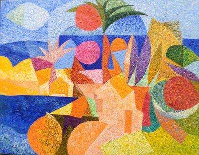 Григорий Лесухин. Кокосовый рай. 2023. Холст, масло. 40х50 см, без рамы. 
Григорий Борисович 