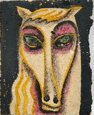 В. Смелков. Без названия. 1983. . Прессованное строительное, масло. 15,8х13,2 
Владимир 