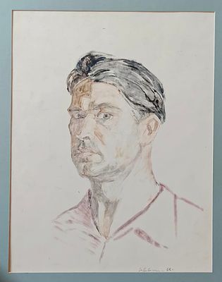 В.Новиченко. Портрет. 1966 г. . Бум, цв. карандаш. 48 х 38 см. 
Валентин Алексеевич Новиченко 