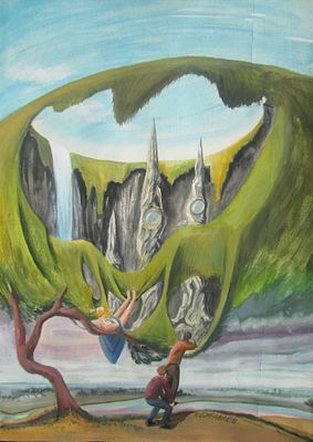 Фёдор Буравлёв. Плавленный пейзаж. 2018.
. 60х40см, бумага, смешанная техника. 
Фёдор Михайлович 