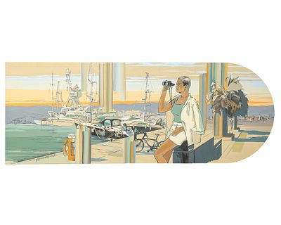 Е. Колесникова. Куда сегодня? Из серии &laquo;Colors of Montenegro&raquo; 2021. фигурный холст, темпера, 420 