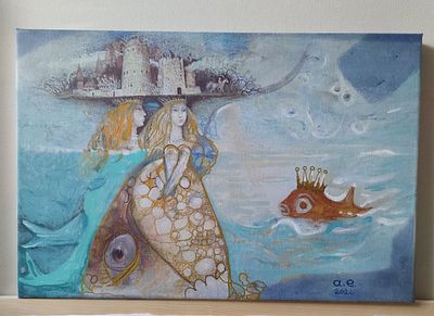 А. Евладова. Морская прогулка. 2025. холст, акрил 40&times;60 Александра Павловна Евладова — художница 