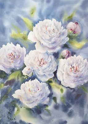 Н. Адамова. Пионы. 2024. бумага, акварель, 54х39 
Художник-акварелист из Екатеринбурга. 
В 2023 
