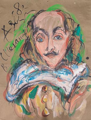 Игорь Майоров. (автограф А. Зверев). В. Шекспир. 1982. Бумага, гуашь. 55&times;41,5 см. 
Провенанс: из 