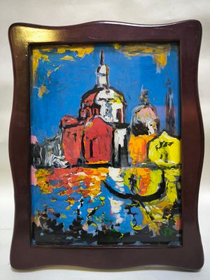 А. Елецкий. Храм. Стекло, масло. 
Андрей Васильевич Елецкий — художник, музыкант, философ. 