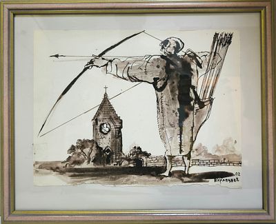 В. Кравцев. Без названия. 2002. Картон, коричневая тушь. 
Владимир Анатольевич Кравцев (род. 28 