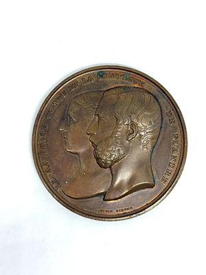 Медаль LA COMTE. Памятная медаль в честь брака бельгийского принца Филиппа, графа Фландрии 