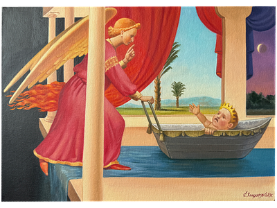 Сурен Хондкарян "Возвращение / Ангел участия" версия Beato Angelico Cortone. холст, масло 61 х 