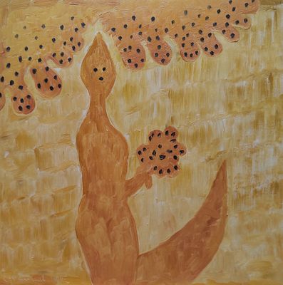 Геннадий Райшев &laquo;Черёмуха поспела&raquo;. 2010. ДВП/ масло. 90,2х90,0 см. 
Незначительная деформация 