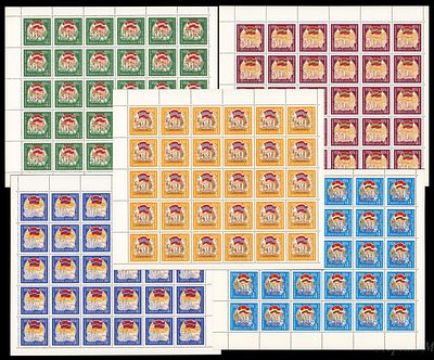 1974 СССР 50-летие Союзных Республик, серия листы 6х5, состояние **. Сол. 4384-88 СК 4325-29