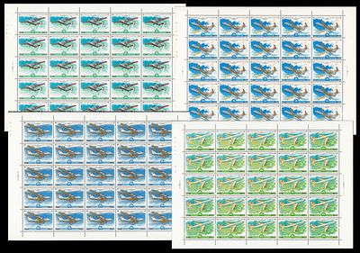 1979 СССР История авиастроения, серия листы 5х5, состояние **. Сол. 4961-64 СК 4893-96