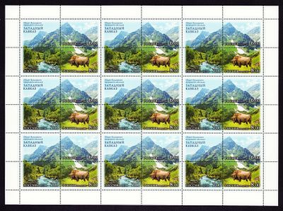 2006 РФ, Западный Кавказ, лист 6х6, 9 сцепок, состояние **. СК 1147-49 (кат. 560руб)