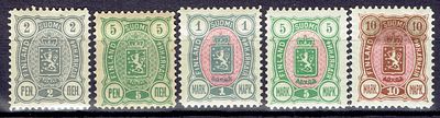 1889 Финляндское княжество, л12.5, м. из серии, состояние *. Lape(23) 27-28А, 32-34 (кат. ** 147 