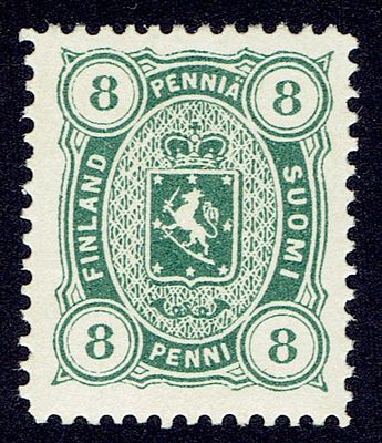 1892 Финляндское княжество, лито, повторный выпуск, 8 pen, л12.5, состояние *. Norma(spec.) 16 N 